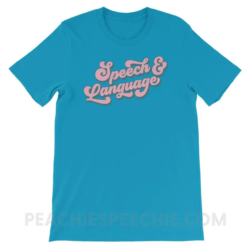 Groovy Speech & Language Premium Soft Tee - Aqua / S T - Shirts Tops peachiespeechie.com