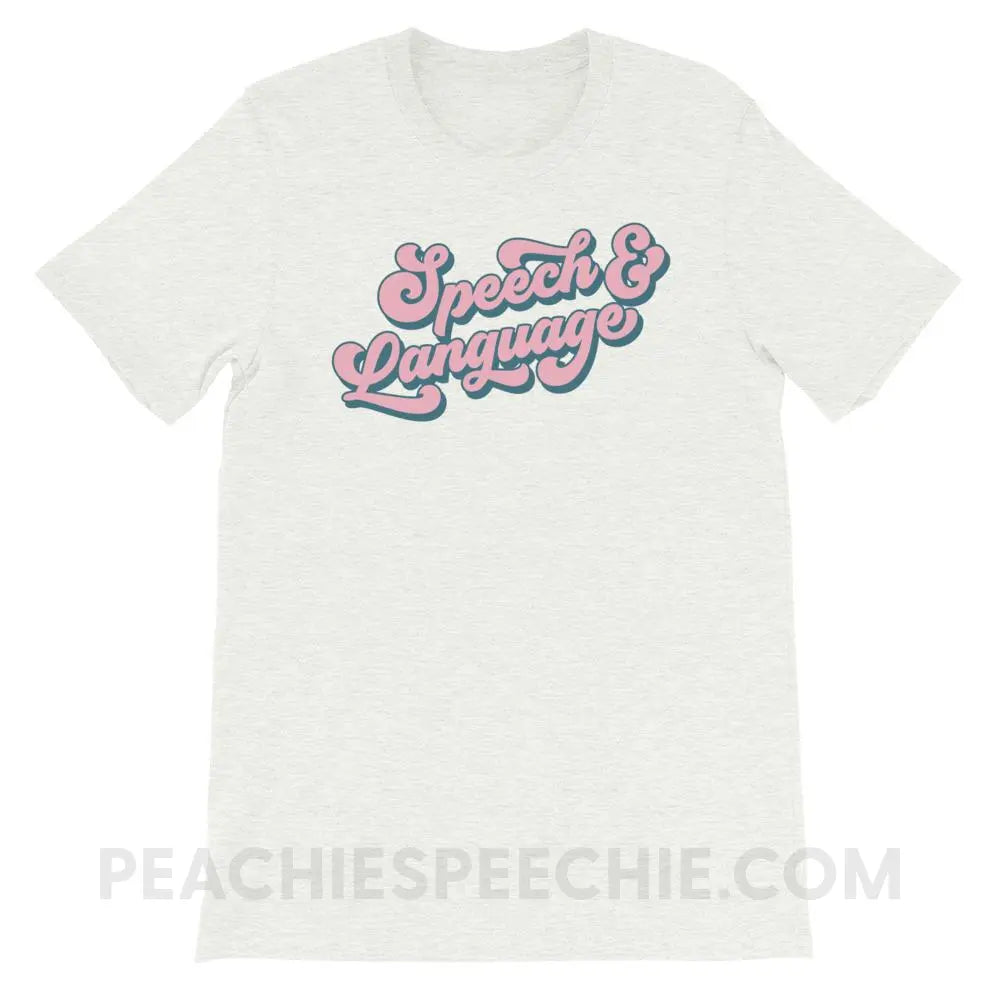 Groovy Speech & Language Premium Soft Tee - Ash / S T - Shirts Tops peachiespeechie.com