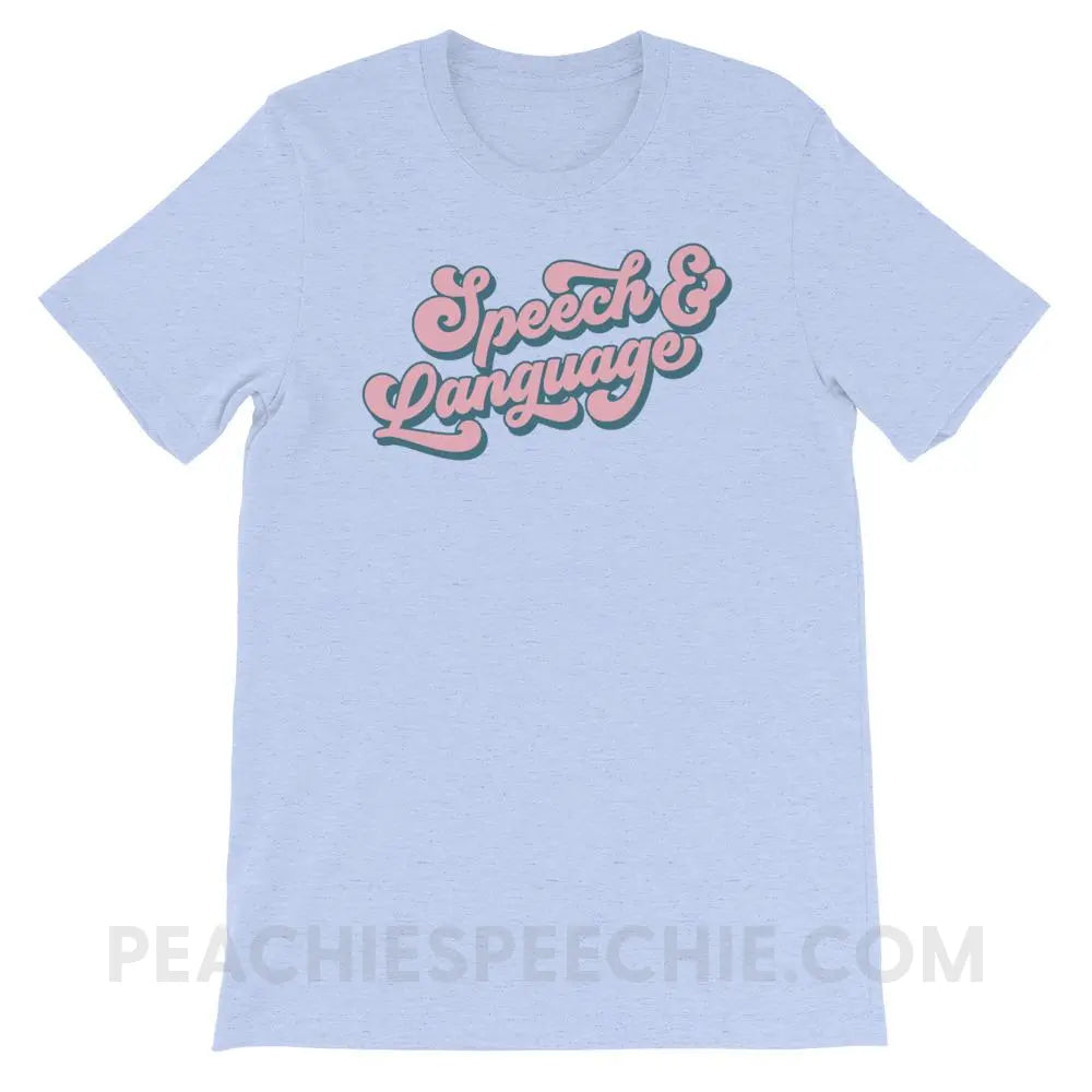 Groovy Speech & Language Premium Soft Tee - Heather Blue / S T - Shirts Tops peachiespeechie.com
