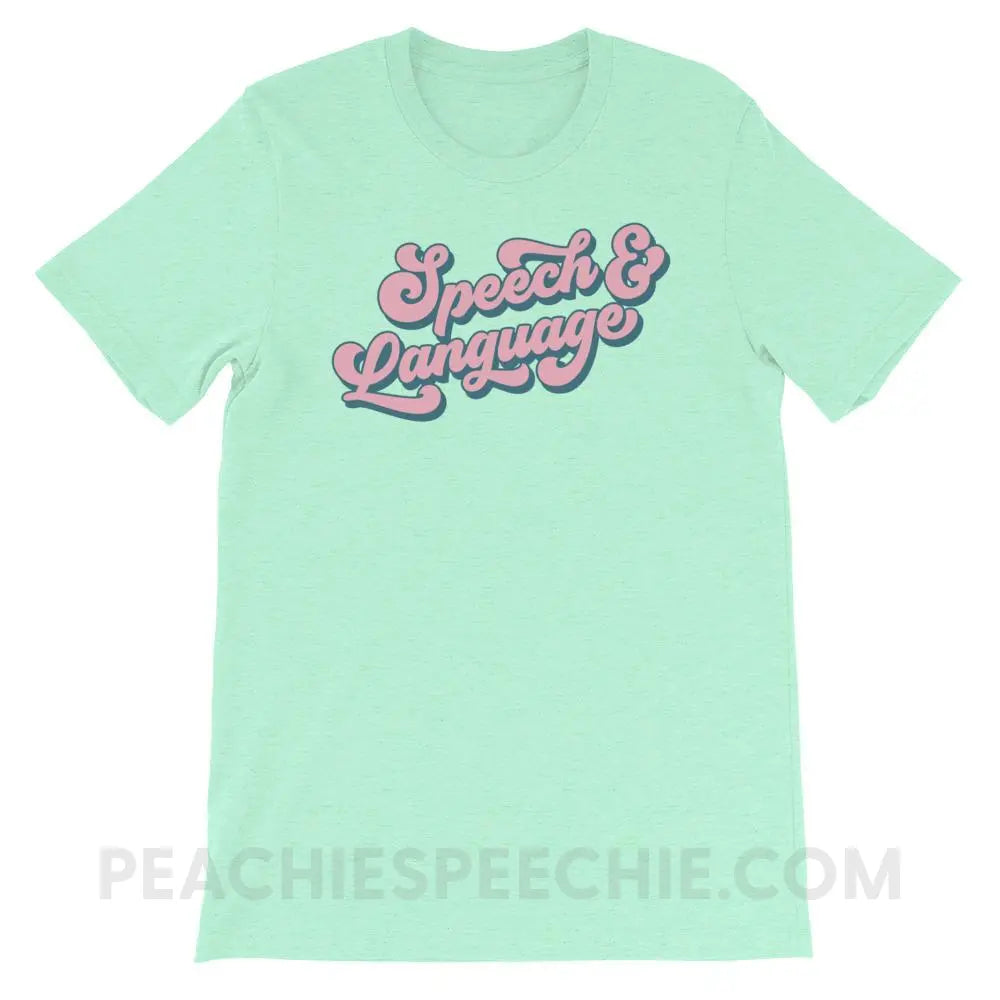 Groovy Speech & Language Premium Soft Tee - Heather Mint / M - T - Shirts Tops peachiespeechie.com