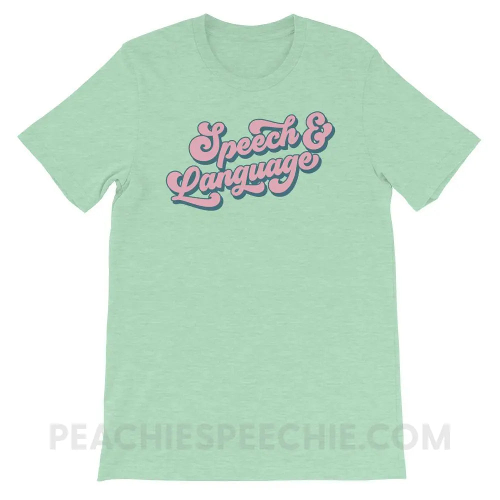 Groovy Speech & Language Premium Soft Tee - Heather Prism Mint / XS - T - Shirts Tops peachiespeechie.com