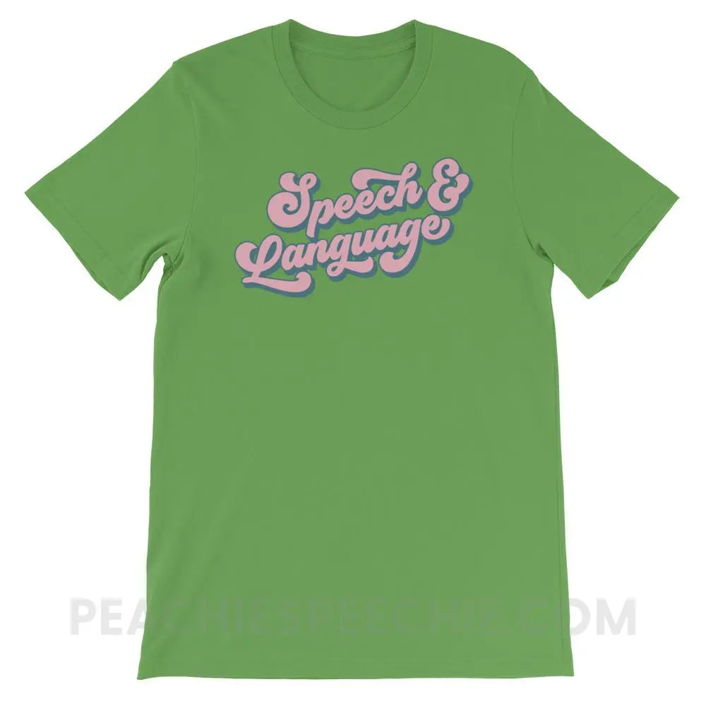 Groovy Speech & Language Premium Soft Tee - Leaf / S T - Shirts Tops peachiespeechie.com