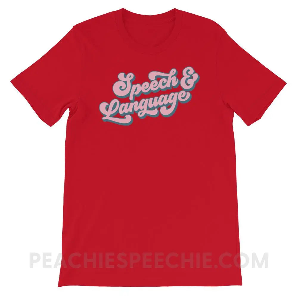 Groovy Speech & Language Premium Soft Tee - Red / S - T - Shirts Tops peachiespeechie.com