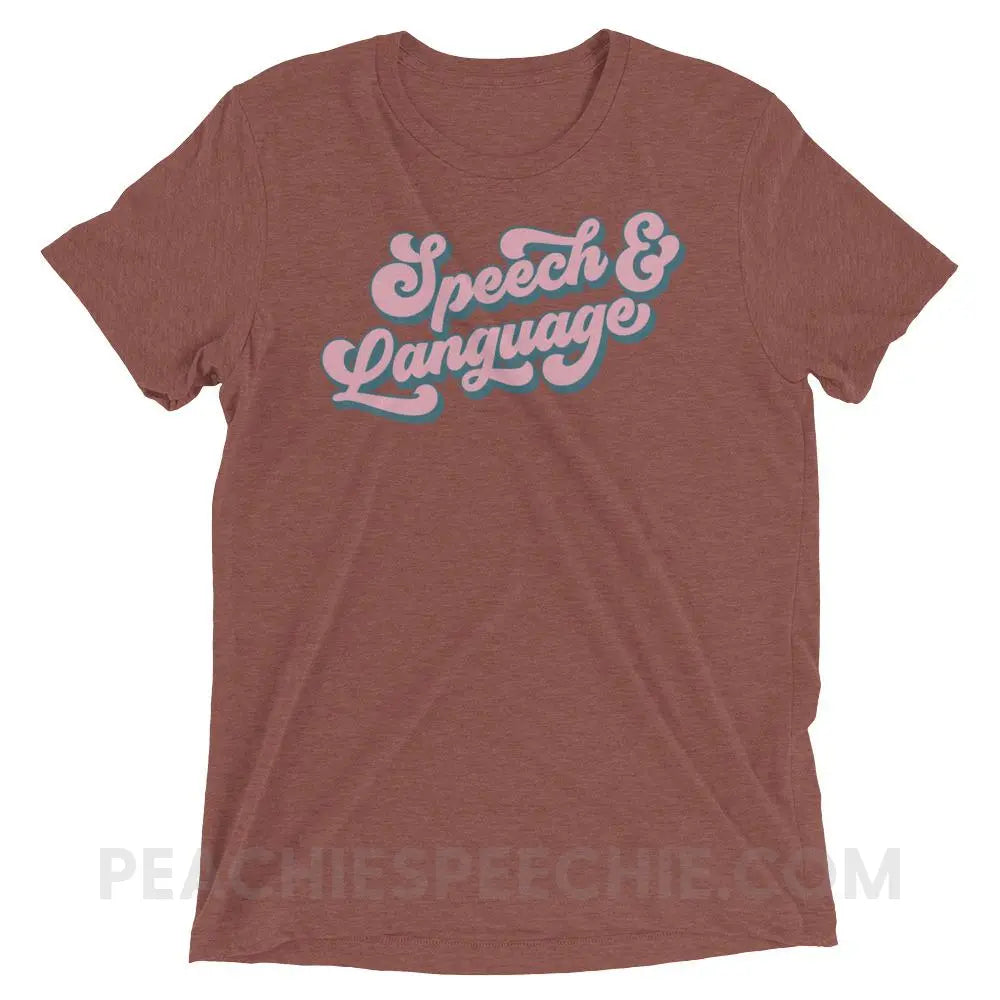 Groovy Speech & Language Tri-Blend Tee - Mauve Triblend / XS - T-Shirts Tops peachiespeechie.com