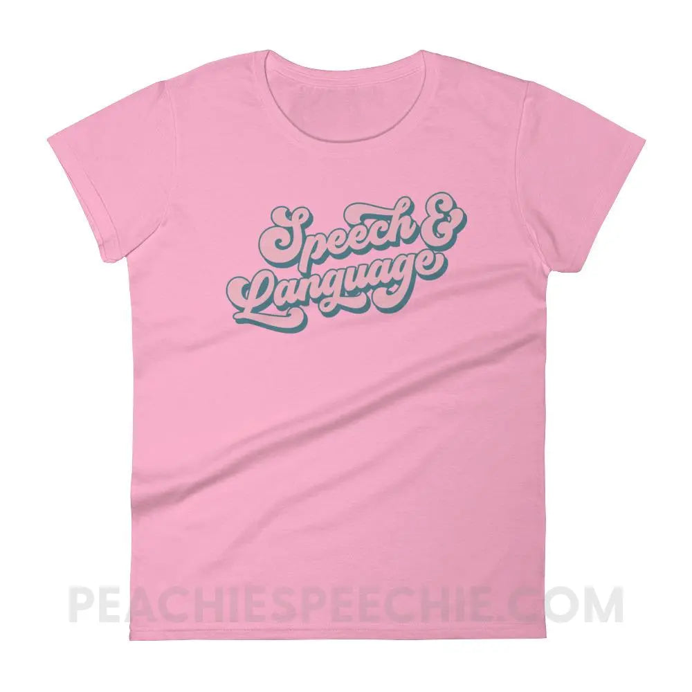 Groovy Speech & Language Women’s Trendy Tee - Charity Pink / S T-Shirts Tops peachiespeechie.com