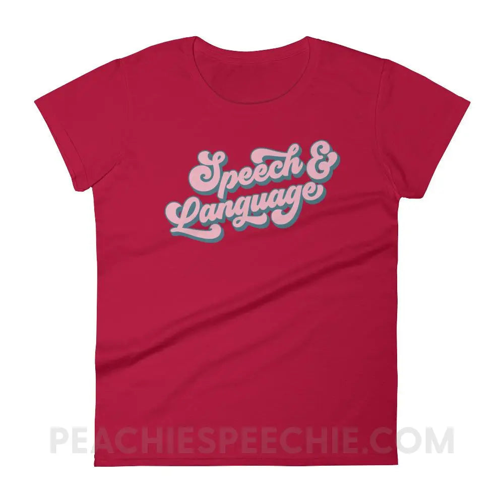 Groovy Speech & Language Women’s Trendy Tee - Red / S T-Shirts Tops peachiespeechie.com