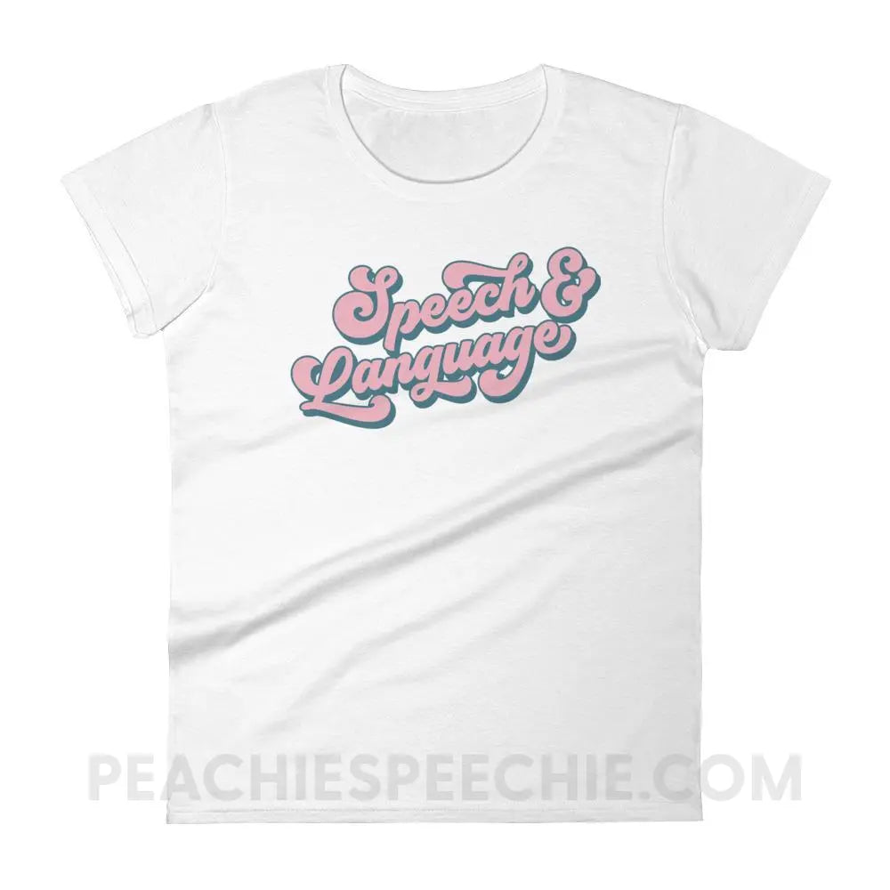 Groovy Speech & Language Women’s Trendy Tee - White / M T-Shirts Tops peachiespeechie.com