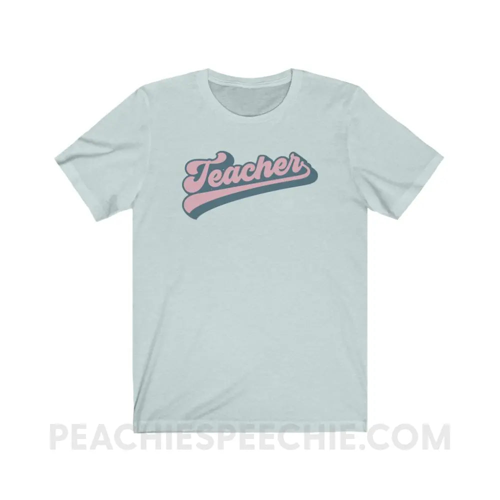 Groovy Teacher Premium Soft Tee - Heather Ice Blue / XS - T-Shirt peachiespeechie.com