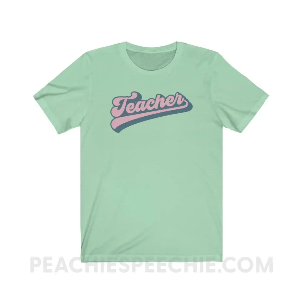 Groovy Teacher Premium Soft Tee - Mint / XS - T-Shirt peachiespeechie.com