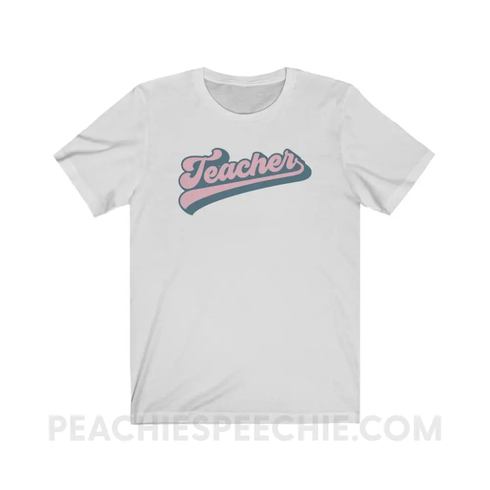 Groovy Teacher Premium Soft Tee - Ash / XS - T-Shirt peachiespeechie.com