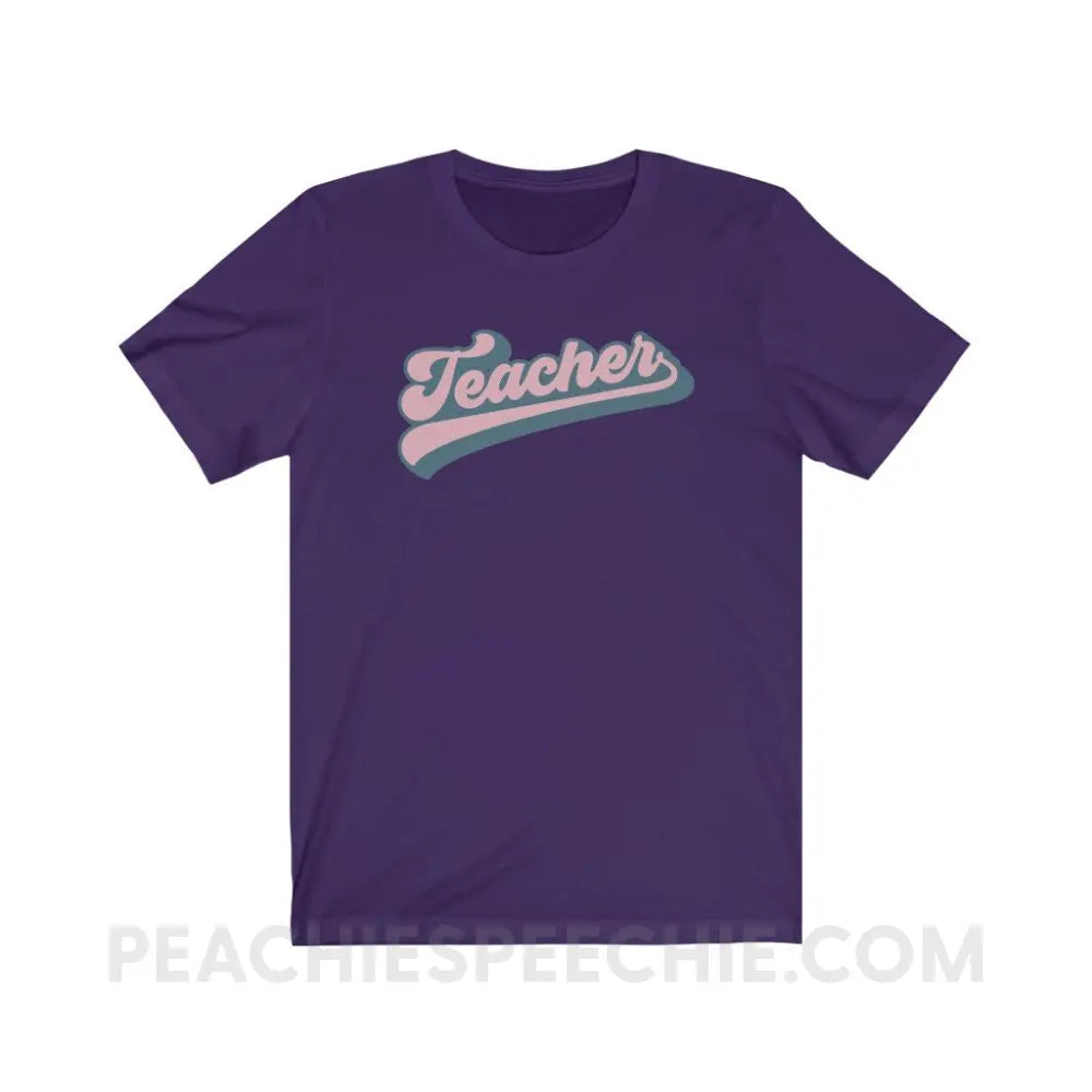 Groovy Teacher Premium Soft Tee - Team Purple / XS - T-Shirt peachiespeechie.com