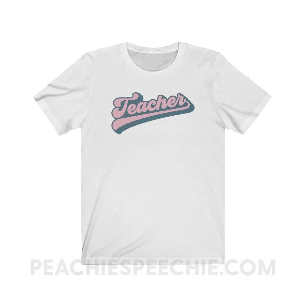 Groovy Teacher Premium Soft Tee - White / XS - T-Shirt peachiespeechie.com