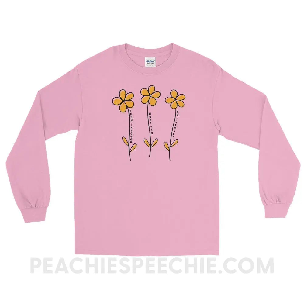 Grow Through What You Go Long Sleeve Tee - Light Pink / S - peachiespeechie.com