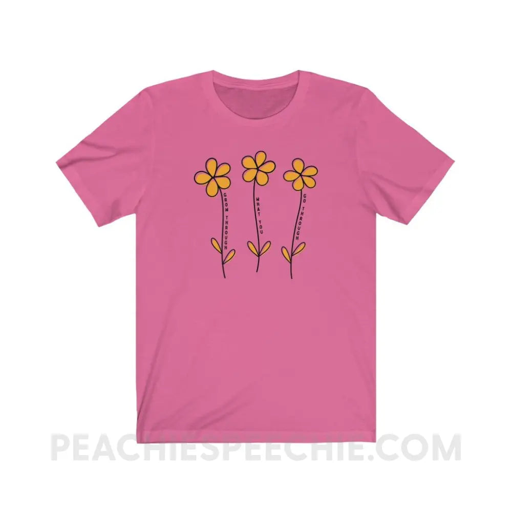 Grow Through What You Go Premium Soft Tee - Charity Pink / S - T-Shirt peachiespeechie.com