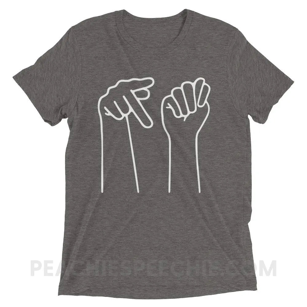 PT Hands Tri-Blend Tee - Grey Triblend / XS - T-Shirts & Tops peachiespeechie.com