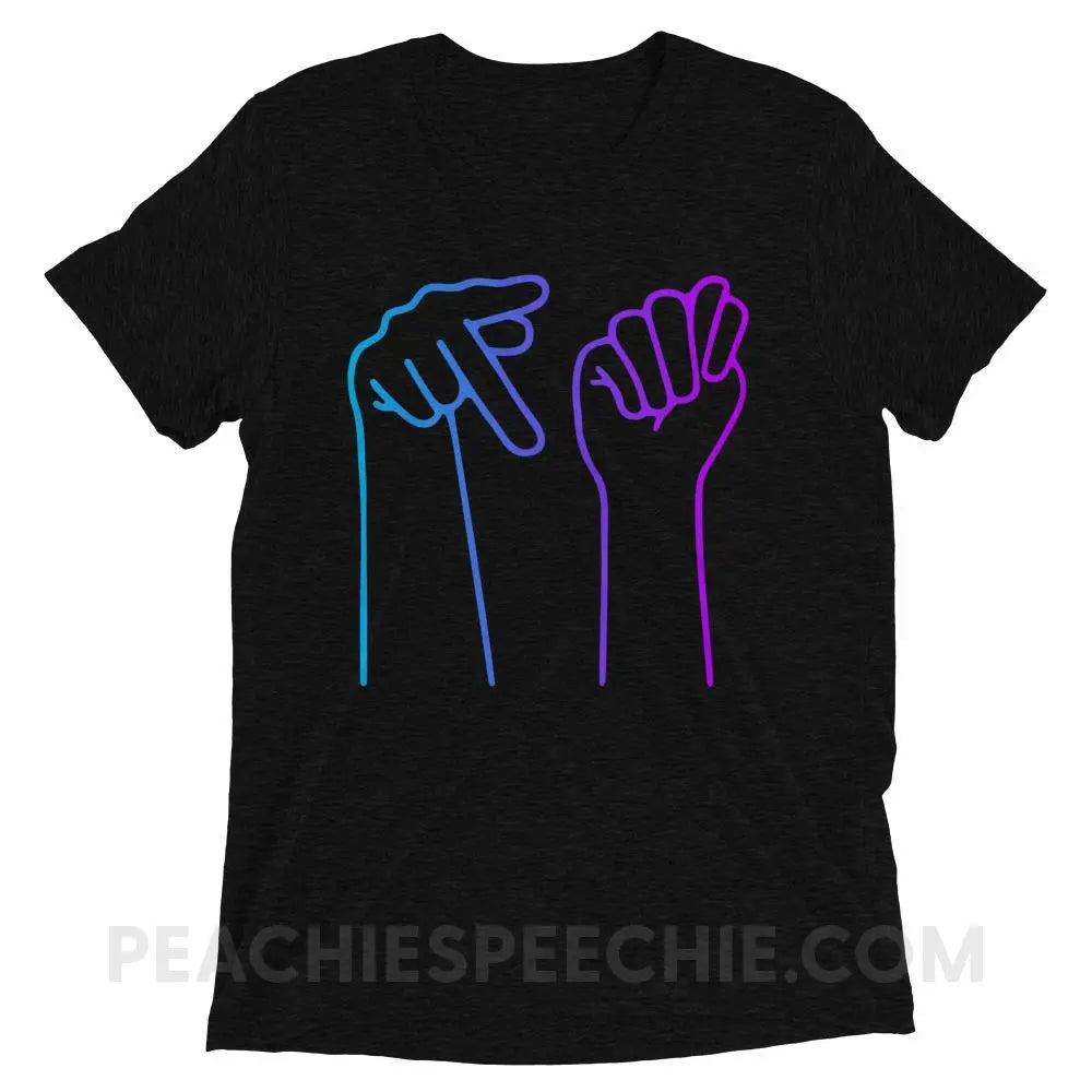 OT Hands Tri-Blend Tee - Solid Black Triblend / XS - T-Shirts & Tops peachiespeechie.com