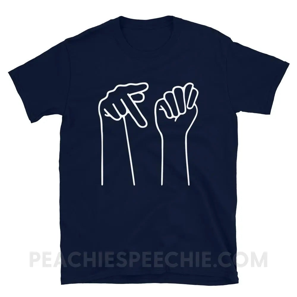PT Hands Classic Tee - Navy / S - T-Shirts & Tops peachiespeechie.com