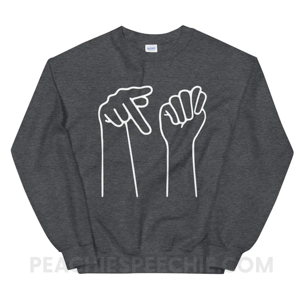 PT Hands Classic Sweatshirt - Dark Heather / S - Hoodies & Sweatshirts peachiespeechie.com