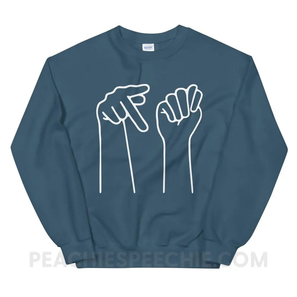 PT Hands Classic Sweatshirt - Indigo Blue / S - Hoodies & Sweatshirts peachiespeechie.com