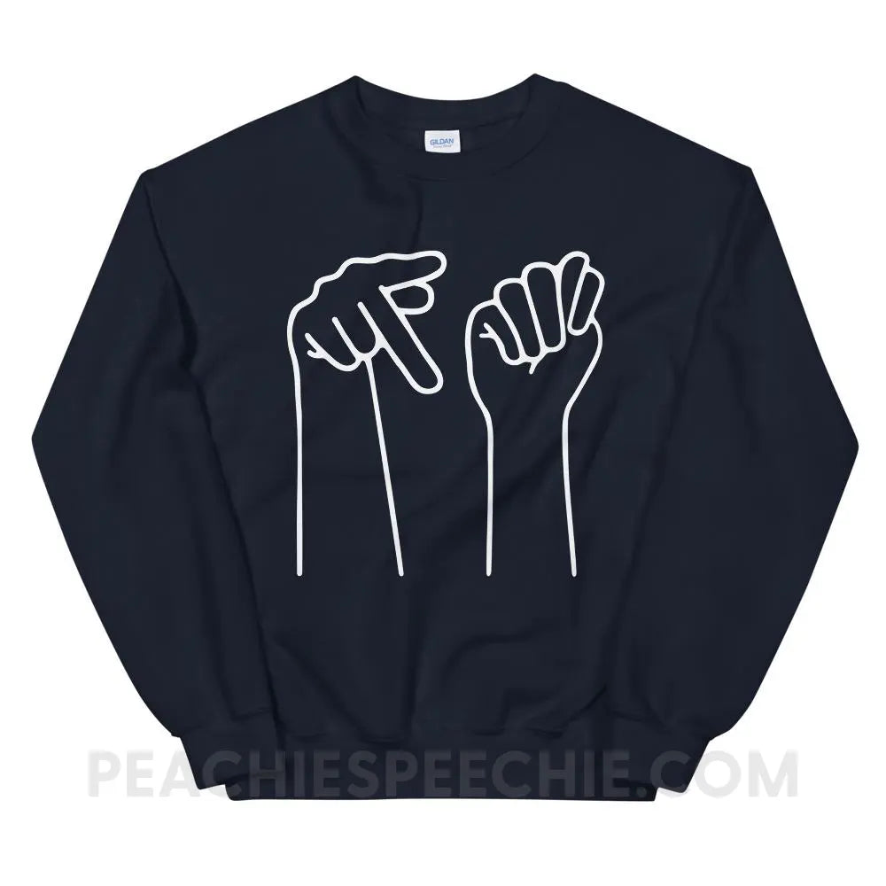PT Hands Classic Sweatshirt - Navy / S - Hoodies & Sweatshirts peachiespeechie.com