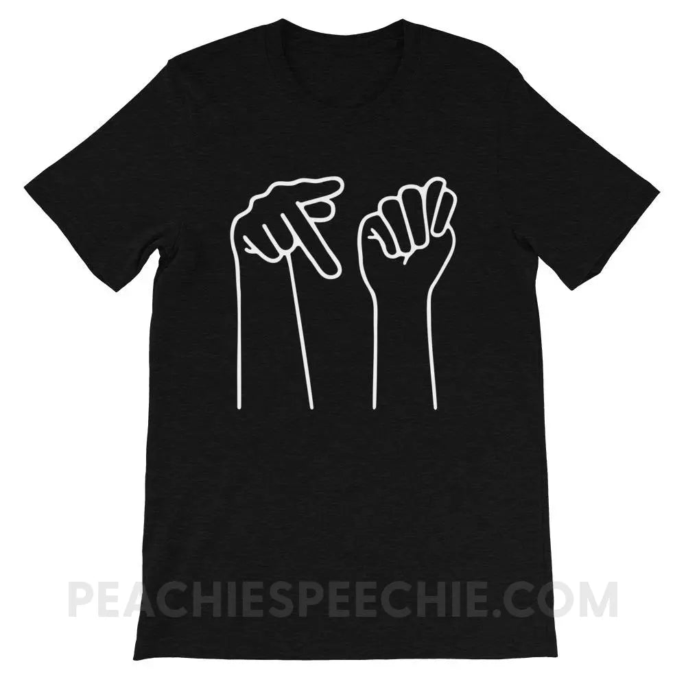 PT Hands Premium Soft Tee - Black Heather / XS - T-Shirts & Tops peachiespeechie.com