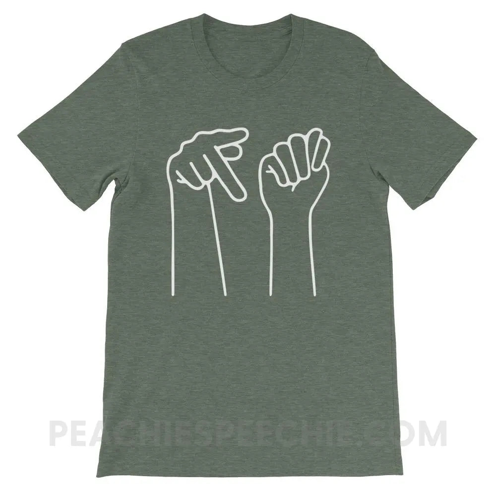 PT Hands Premium Soft Tee - Heather Forest / S - T-Shirts & Tops peachiespeechie.com