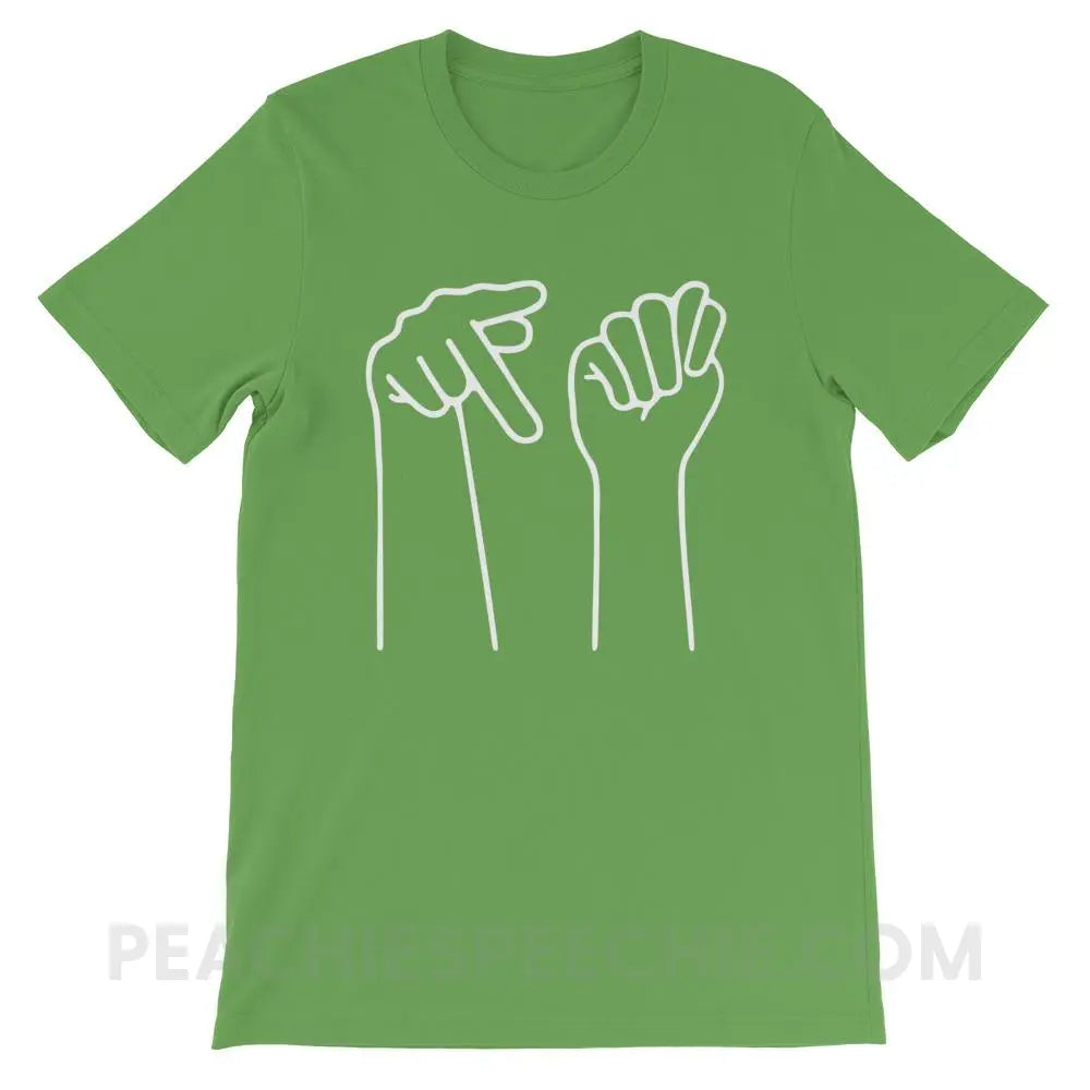 PT Hands Premium Soft Tee - Leaf / S - T-Shirts & Tops peachiespeechie.com