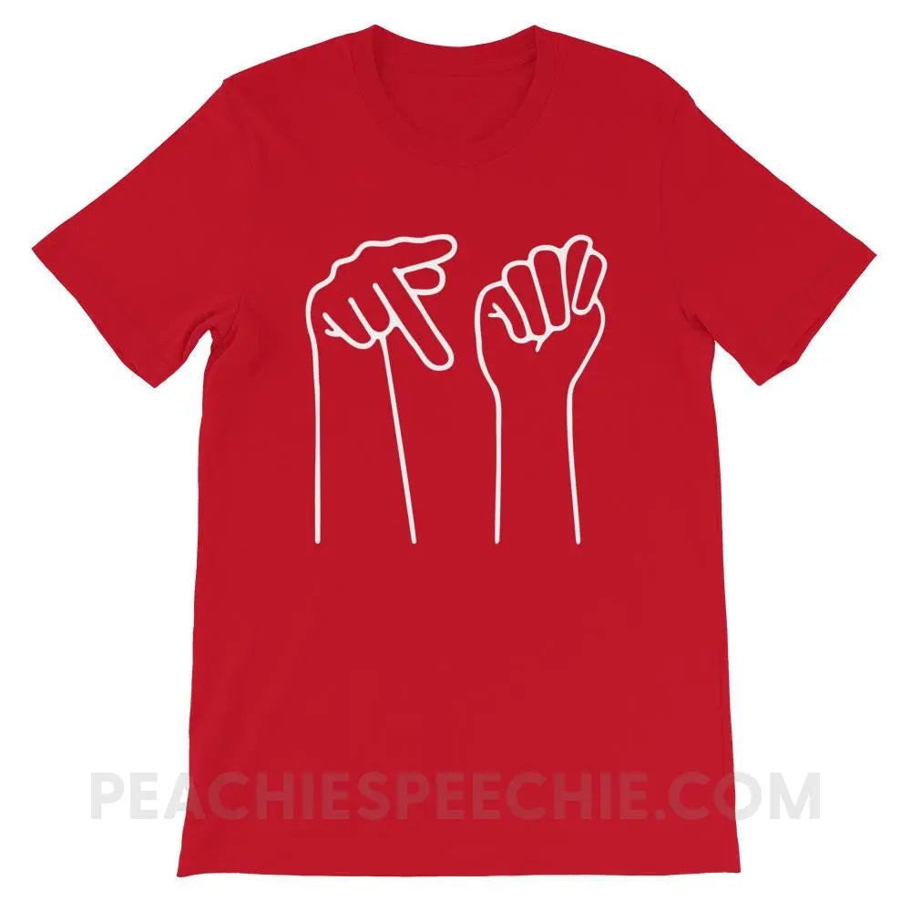 PT Hands Premium Soft Tee - Red / S - T-Shirts & Tops peachiespeechie.com