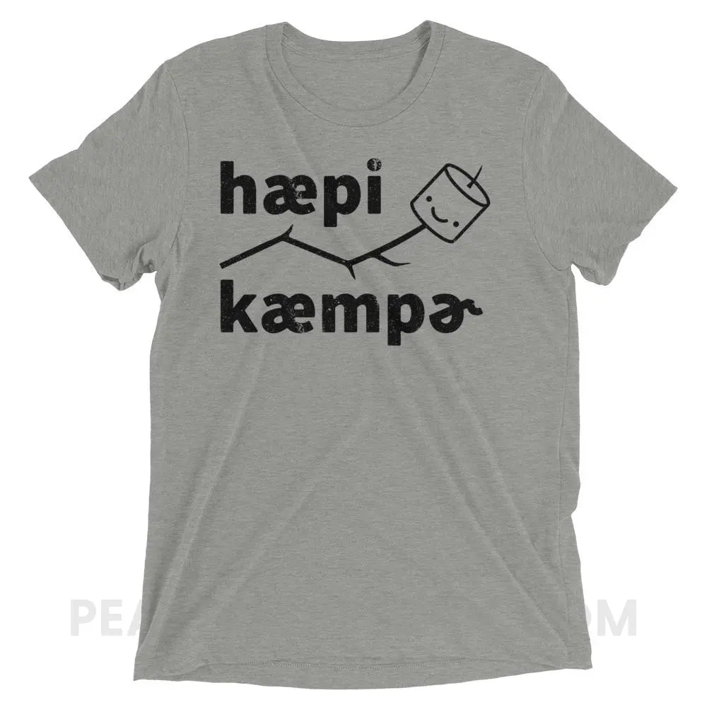 Happy Camper in IPA Tri-Blend Tee - Athletic Grey Triblend / XS - T-Shirts & Tops peachiespeechie.com