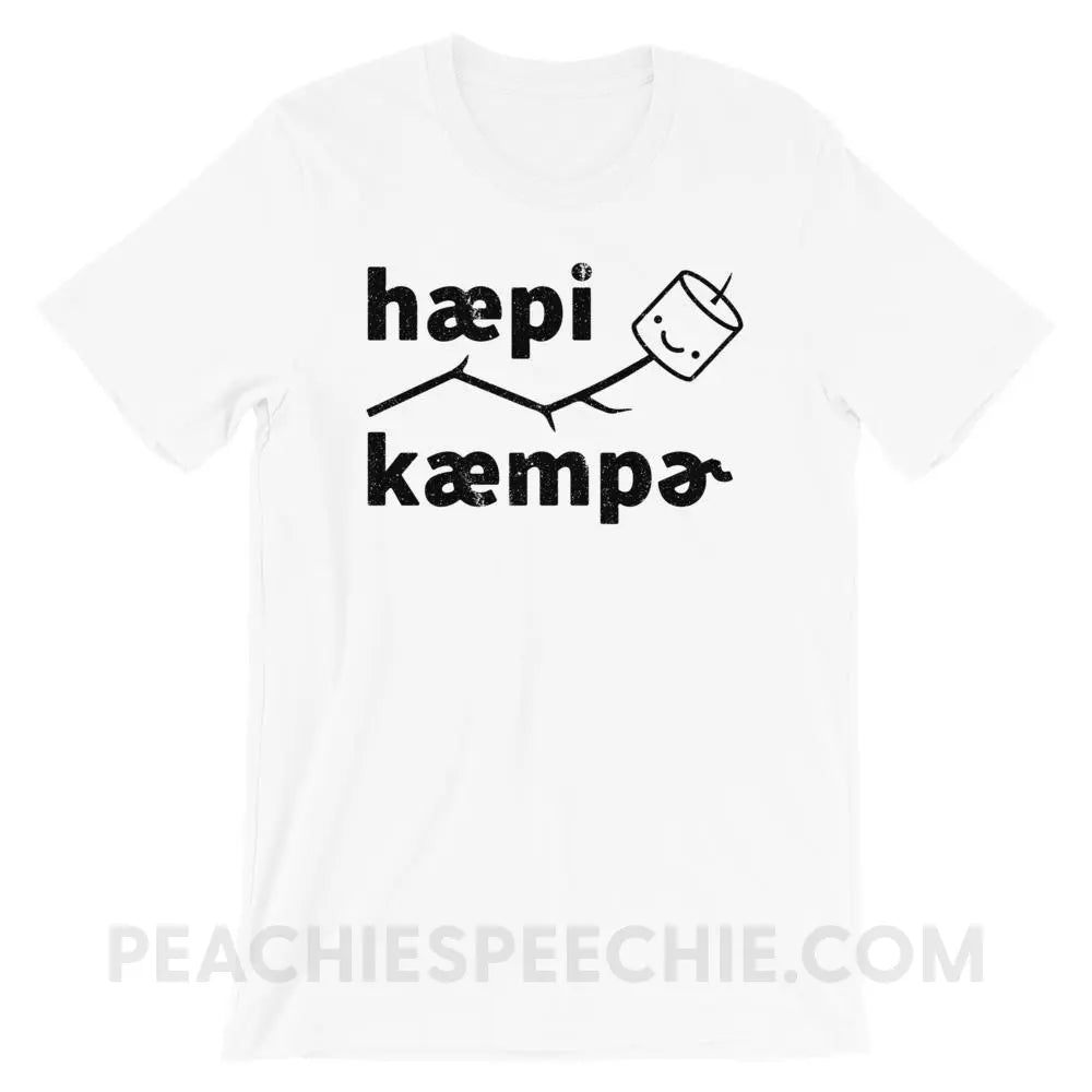 Happy Camper in IPA Premium Soft Tee - White / XS - T-Shirts & Tops peachiespeechie.com