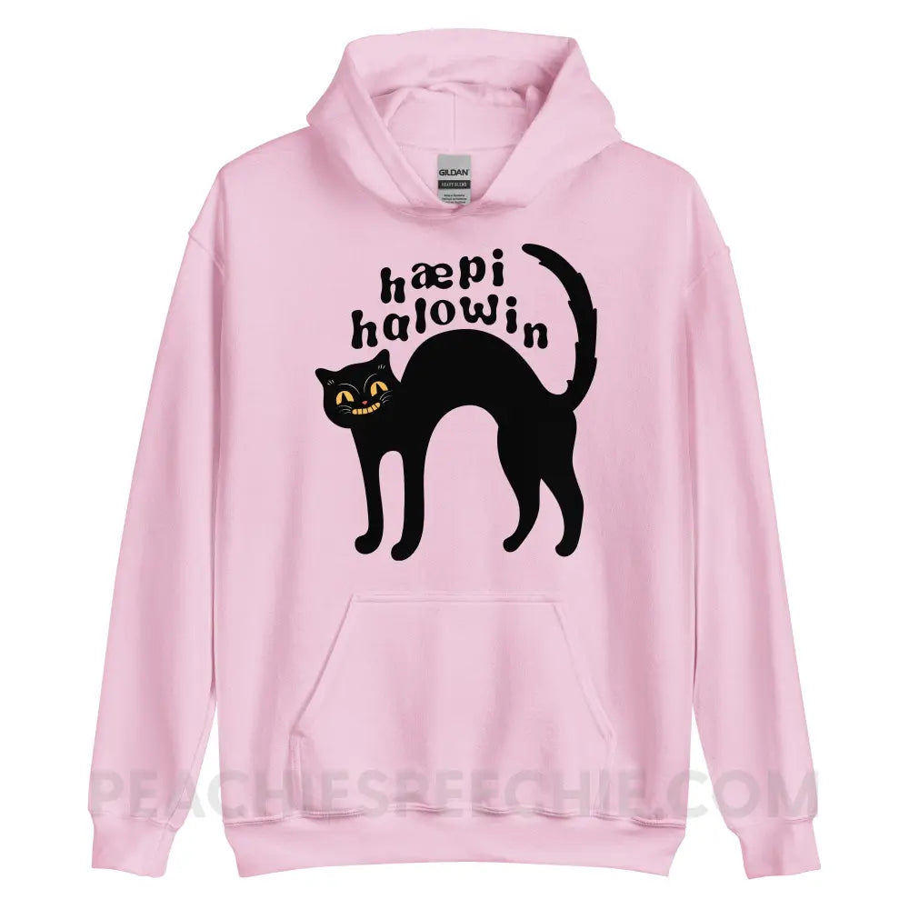 Happy Halloween IPA Black Cat Classic Hoodie - Light Pink / S - peachiespeechie.com