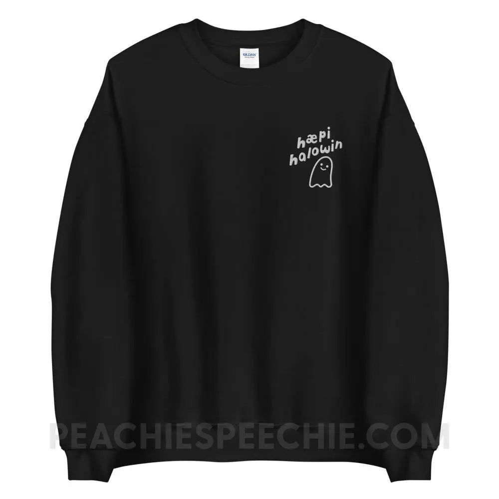 Happy Halloween Ghost IPA Embroidered Sweatshirt - peachiespeechie.com