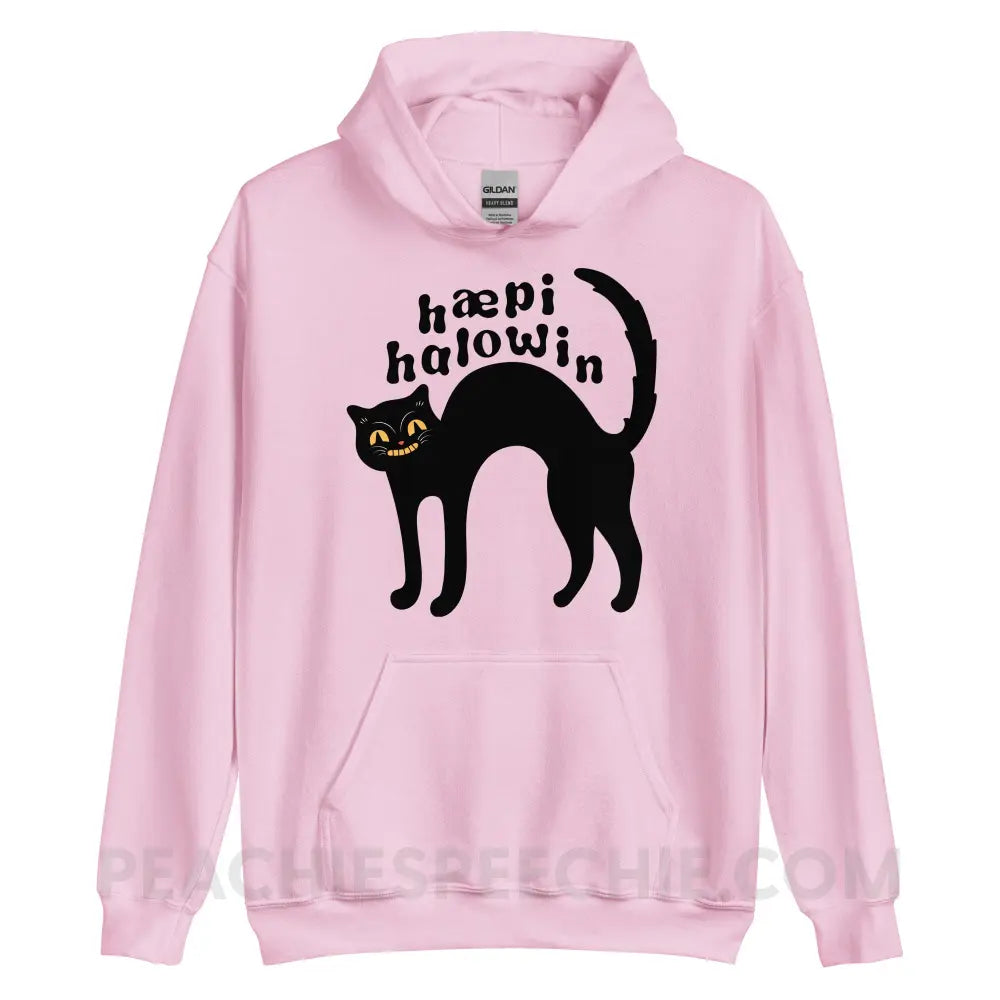 Happy Halloween IPA Black Cat Classic Hoodie - Light Pink / S - peachiespeechie.com