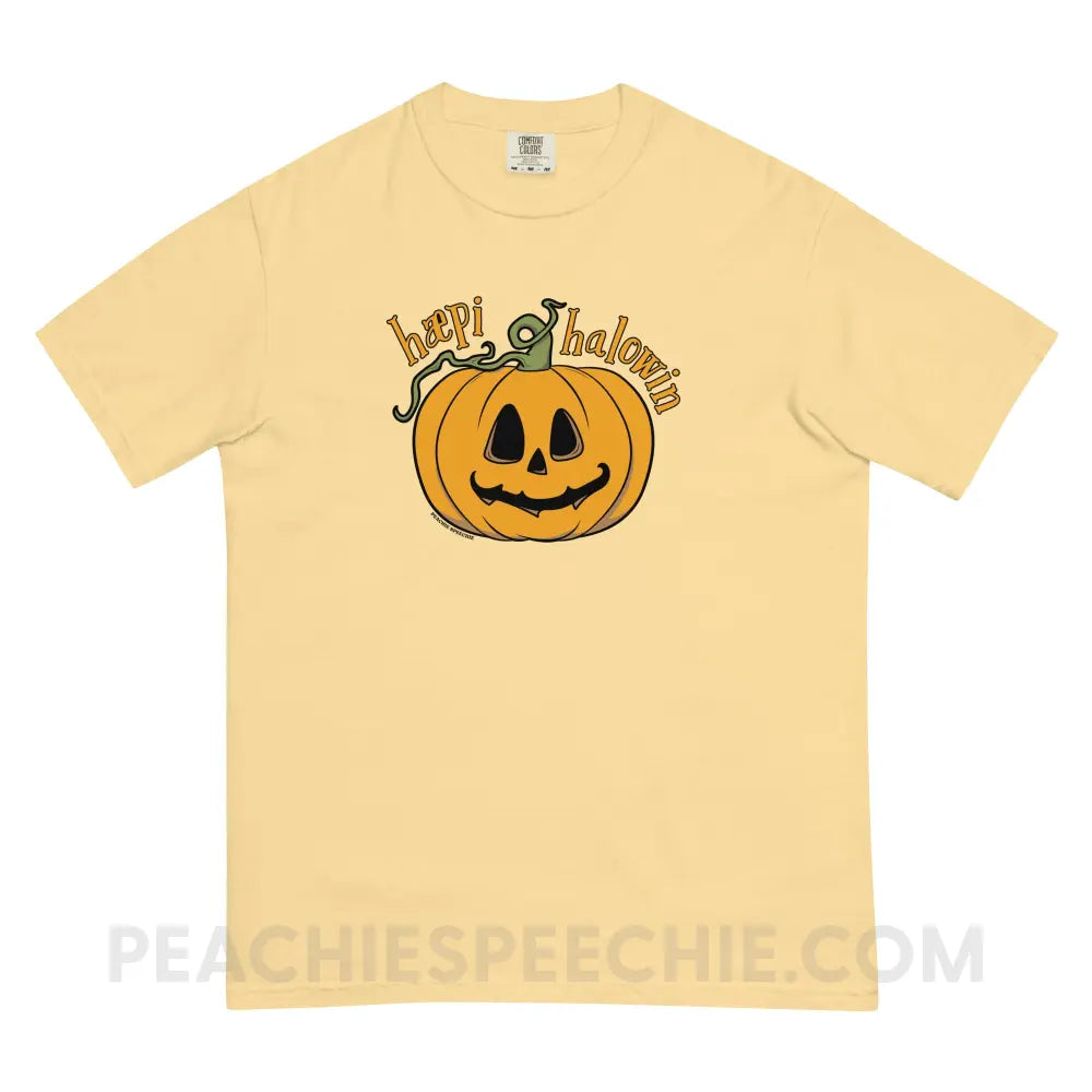 Happy Halloween IPA Jack-O’-Lantern Comfort Colors Tee - Butter / S - T-Shirt peachiespeechie.com