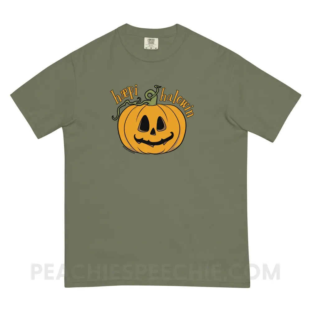 Happy Halloween IPA Jack-O’-Lantern Comfort Colors Tee - Moss / S - T-Shirt peachiespeechie.com