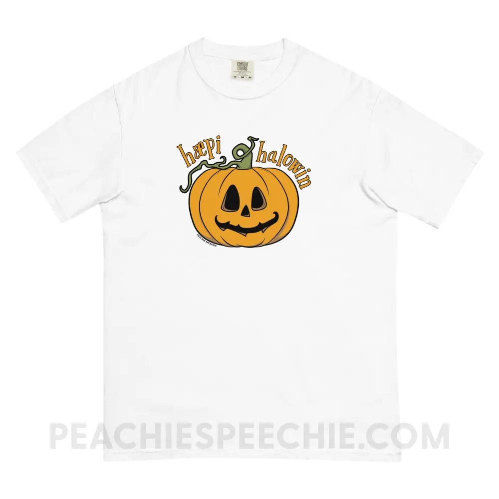 Happy Halloween IPA Jack-O’-Lantern Comfort Colors Tee - White / S - T-Shirt peachiespeechie.com