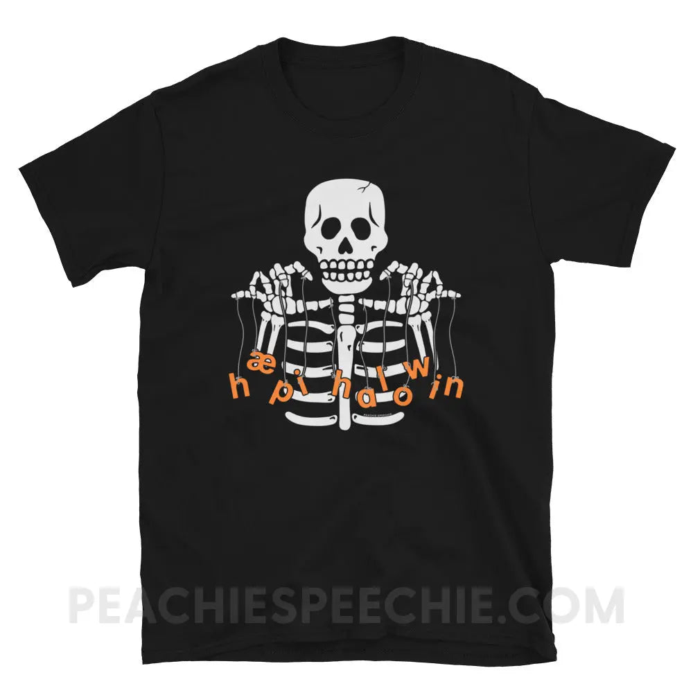 Happy Halloween Skeleton Classic Tee - Black / S T - Shirt peachiespeechie.com