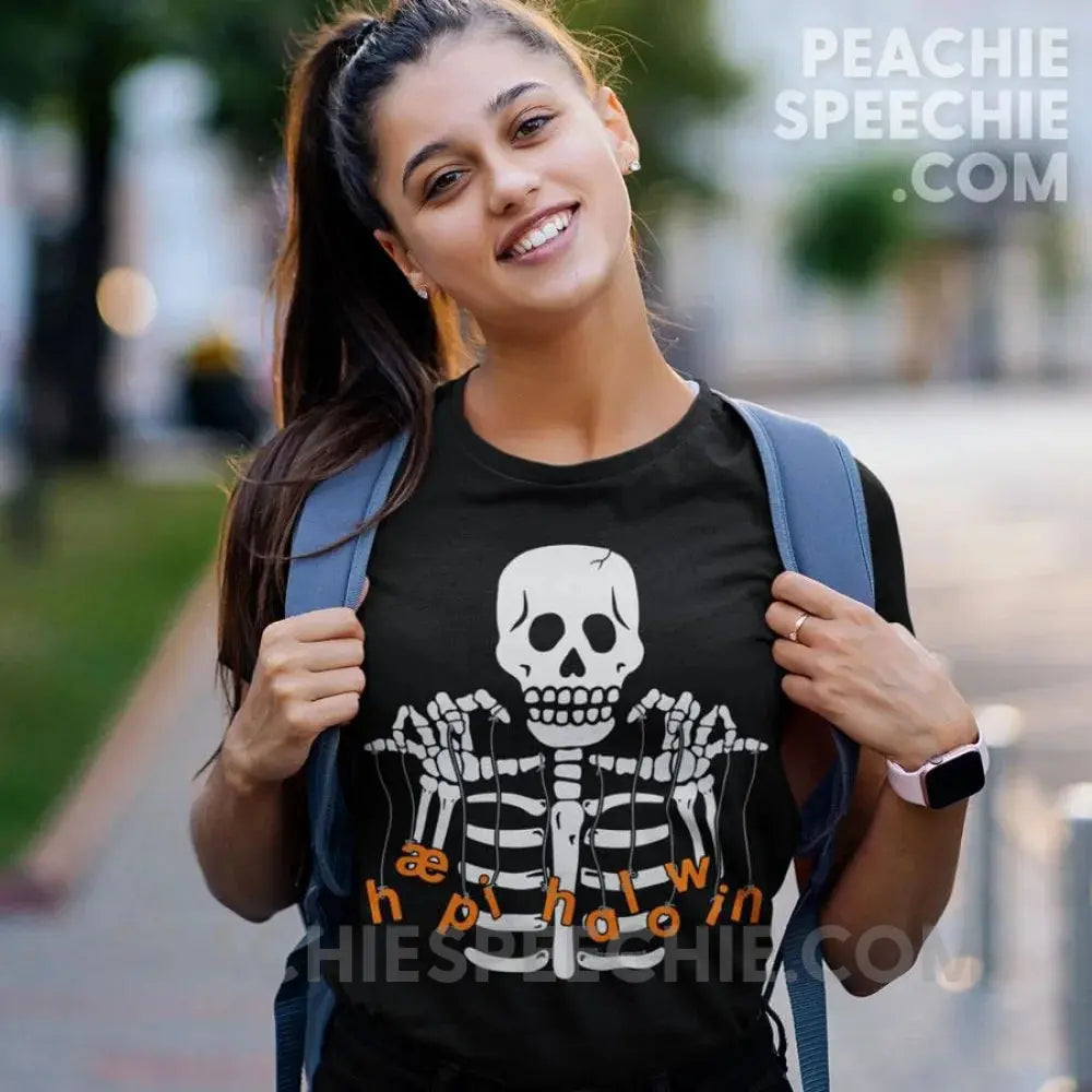 Happy Halloween Skeleton Classic Tee - T - Shirt peachiespeechie.com