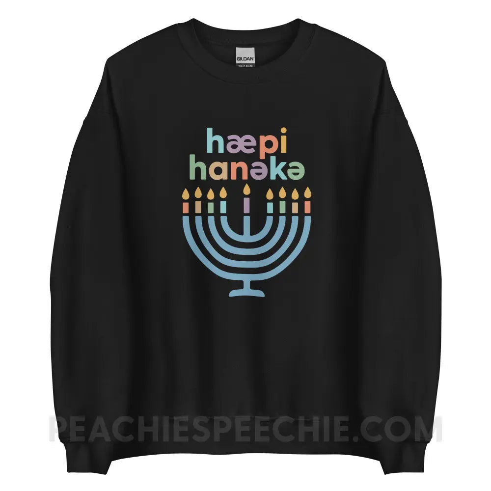 Happy Hanukkah IPA Menorah Classic Sweatshirt - Black / S - peachiespeechie.com