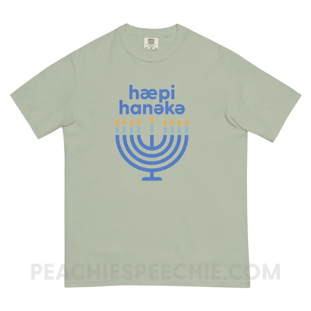Happy Hanukkah IPA Menorah Comfort Colors Tee - Bay / S - T-Shirt peachiespeechie.com