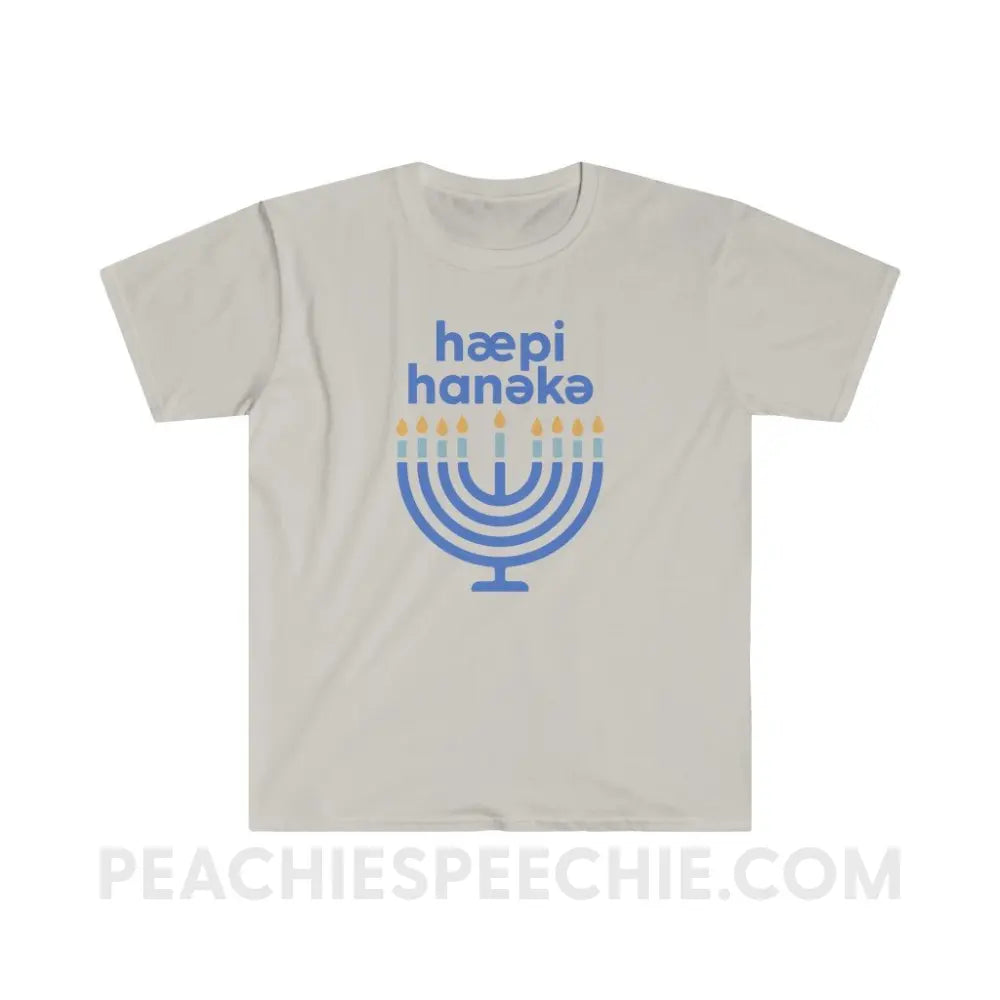 Happy Hanukkah IPA Menorah Classic Tee - Ice Grey / S - T-Shirt peachiespeechie.com
