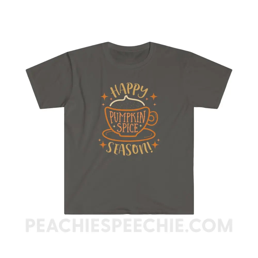 Happy Pumpkin Spice Season Classic Tee - Charcoal / S - T-Shirt peachiespeechie.com