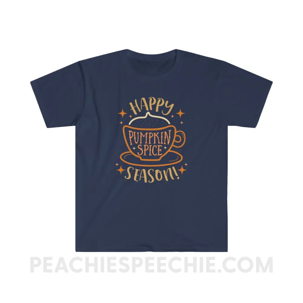 Happy Pumpkin Spice Season Classic Tee - Navy / S - T-Shirt peachiespeechie.com