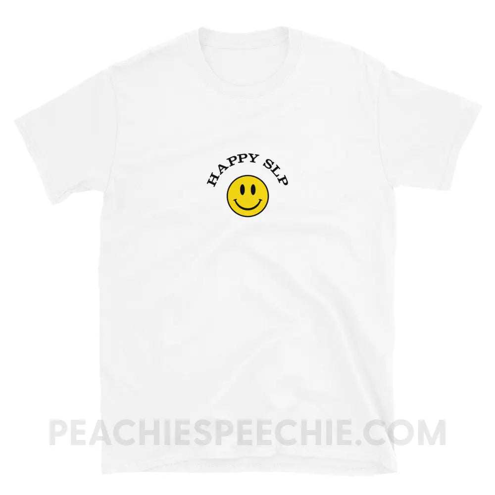 Happy SLP Classic Tee - White / S - T-Shirt peachiespeechie.com