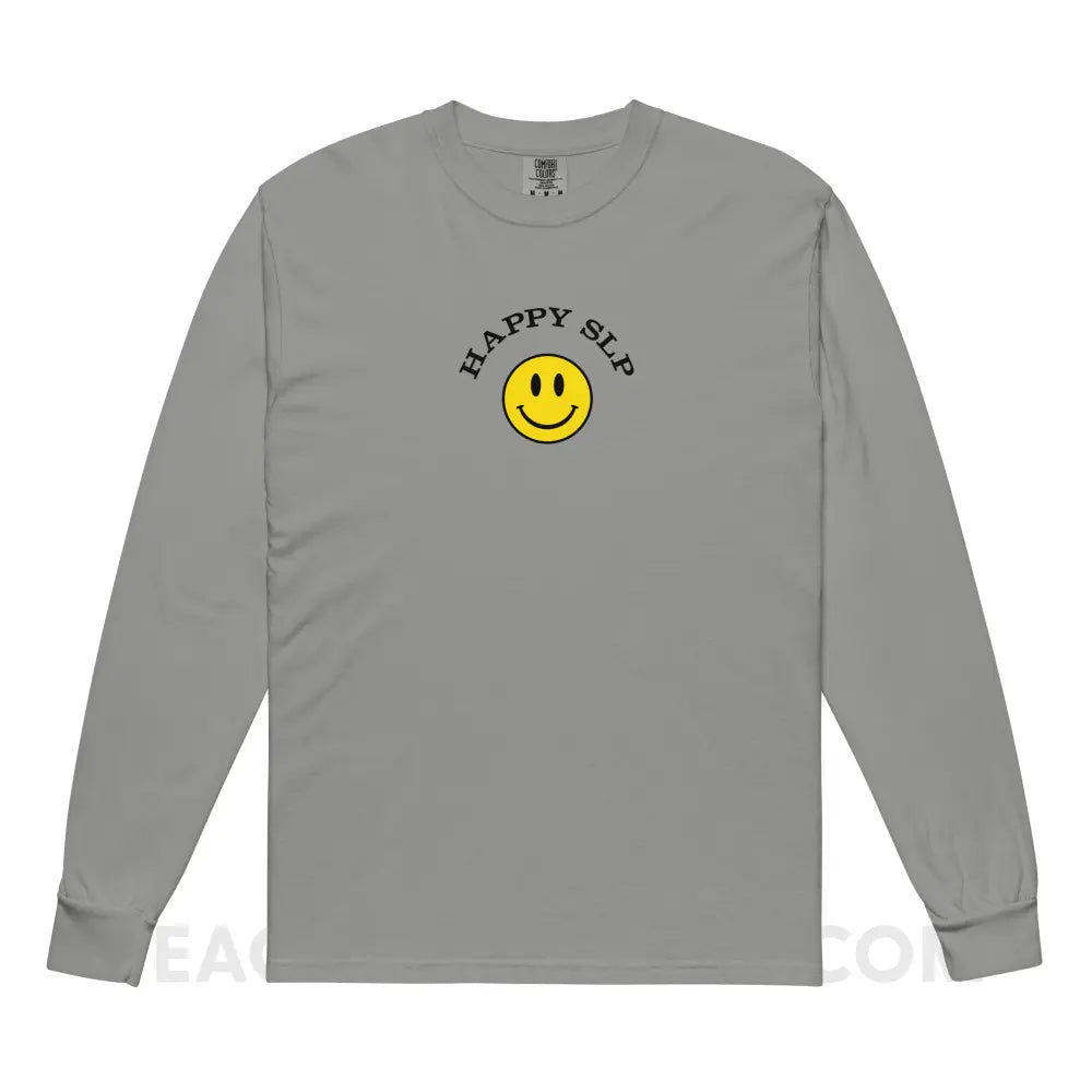 Happy SLP Comfort Colors Long Sleeve - Grey / S - Long-sleeve peachiespeechie.com