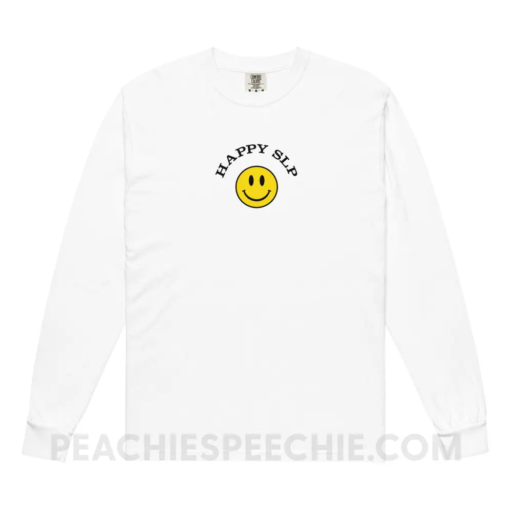 Happy SLP Comfort Colors Long Sleeve - White / S - Long-sleeve peachiespeechie.com