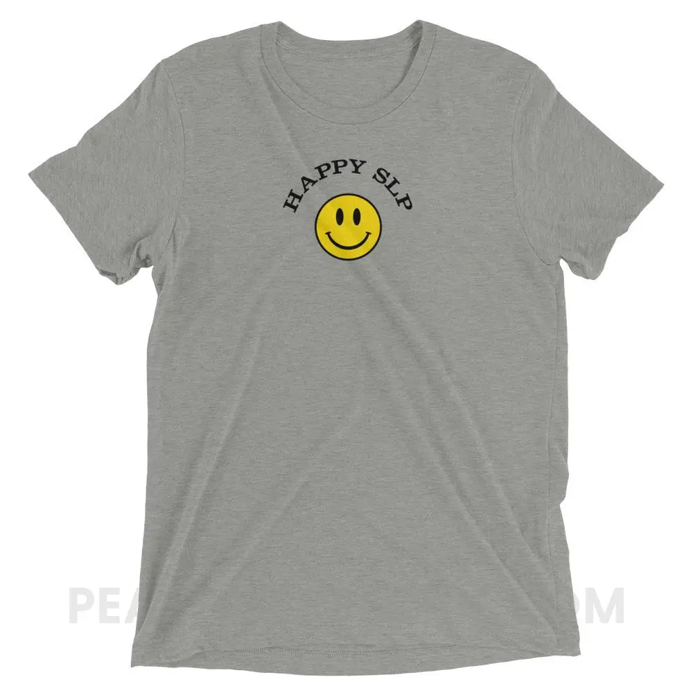 Happy SLP Tri-Blend Tee - Athletic Grey Triblend / XS - peachiespeechie.com