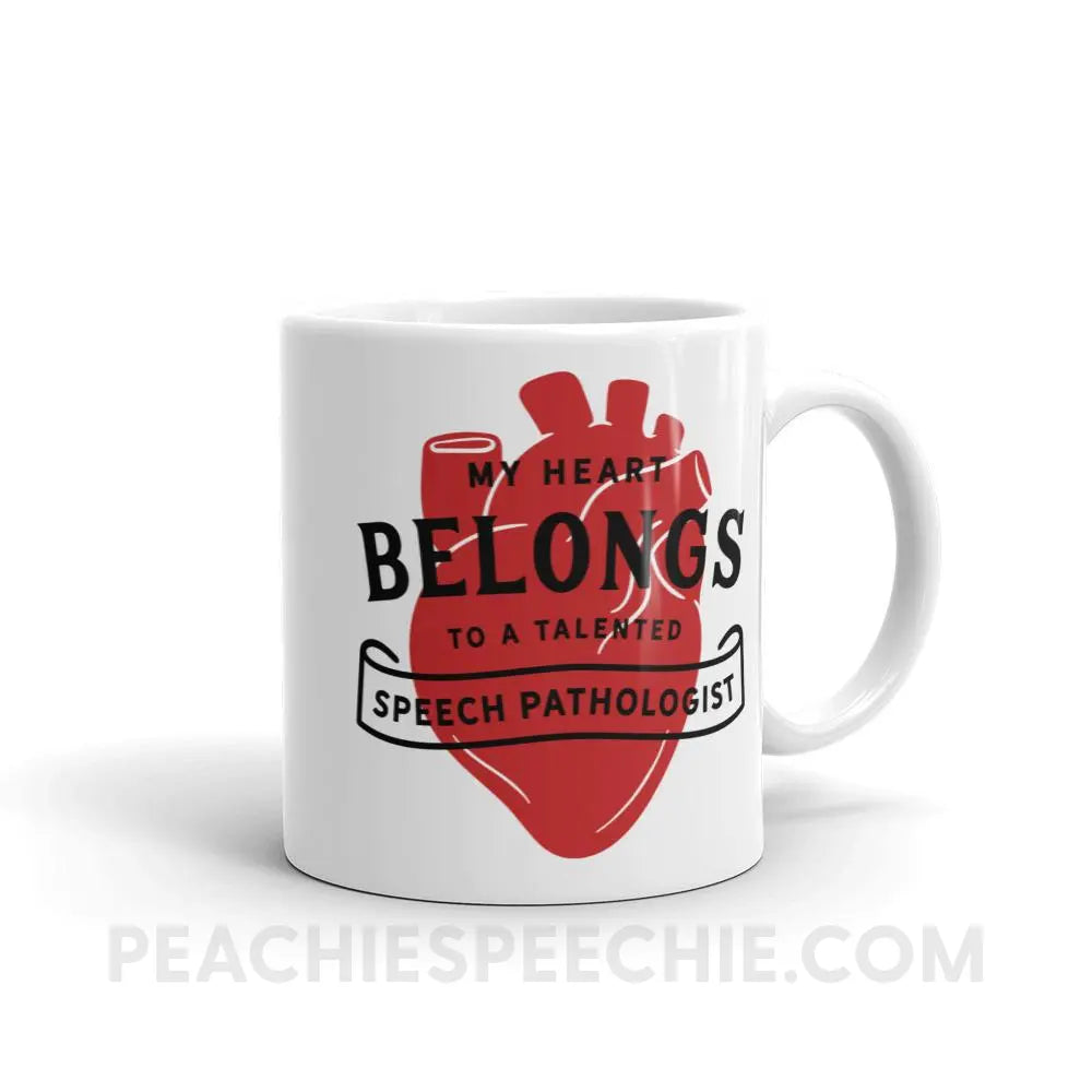 My Heart Belongs To An SLP Coffee Mug - 11oz - Mugs peachiespeechie.com