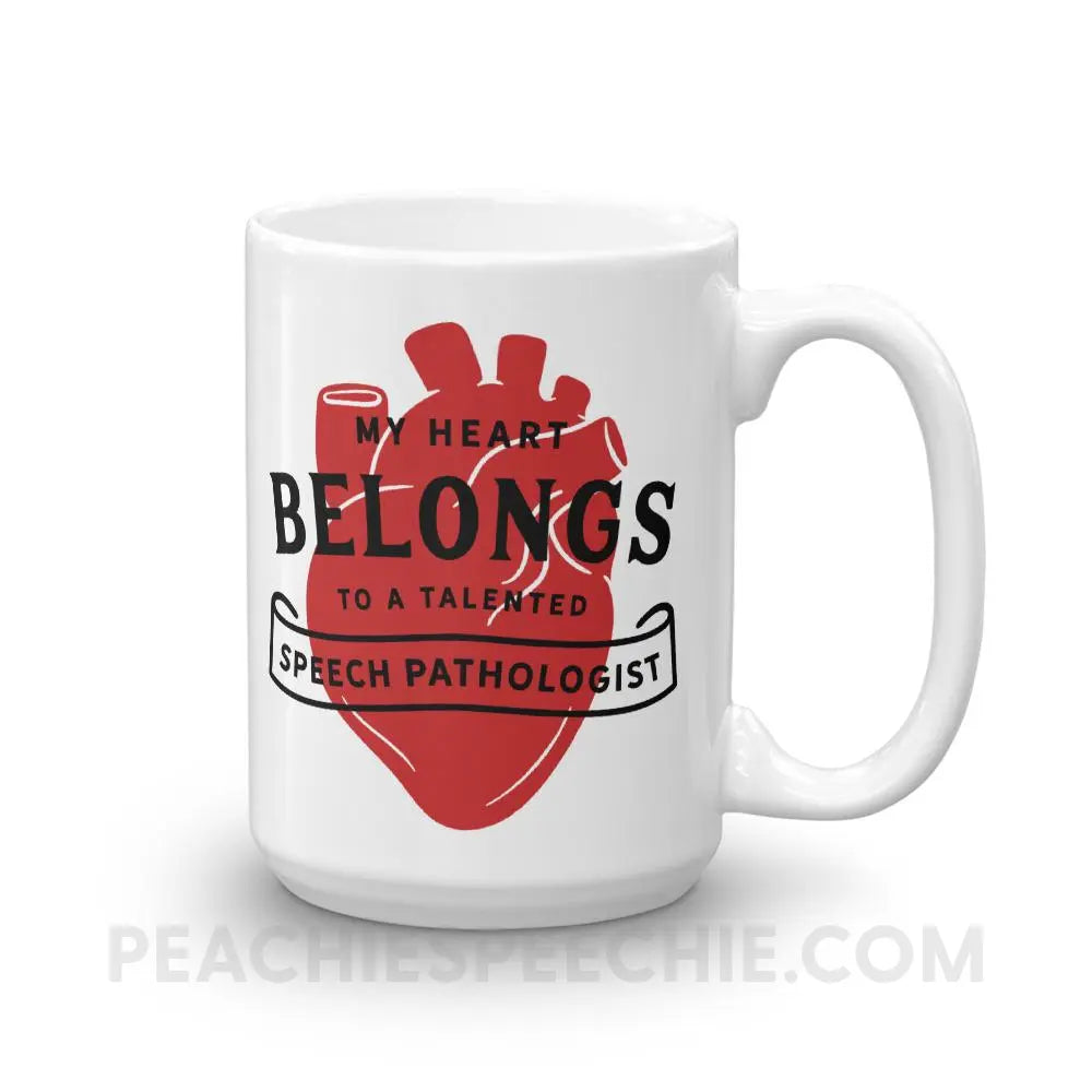 My Heart Belongs To An SLP Coffee Mug - 15oz - Mugs peachiespeechie.com
