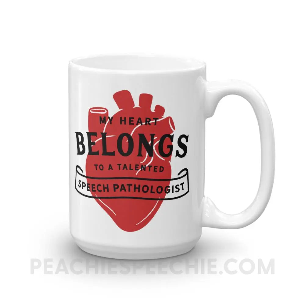 My Heart Belongs To An SLP Coffee Mug - 15oz - Mugs peachiespeechie.com